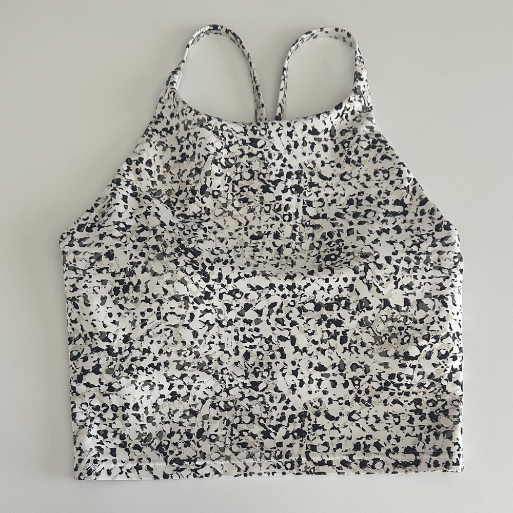 Old Navy Black and White Patterned Crop Top